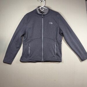 The North Face Agave Full Zip Jacket Gray Heather Fleece Womens XL Softshell